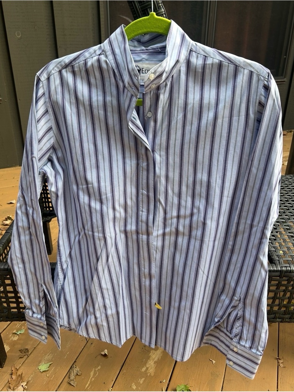 Equi Prix equestrian Blue Striped Button-Up Shirt